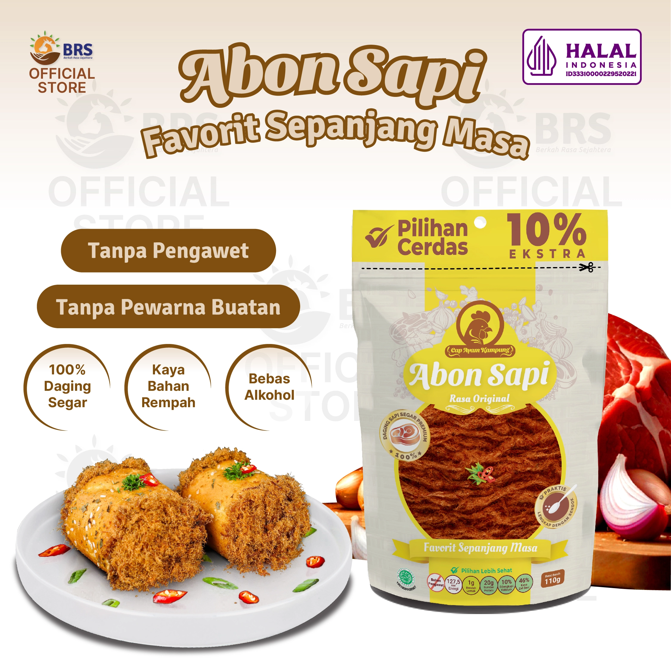 Abon Sapi cap Ayam Kampung Pouch